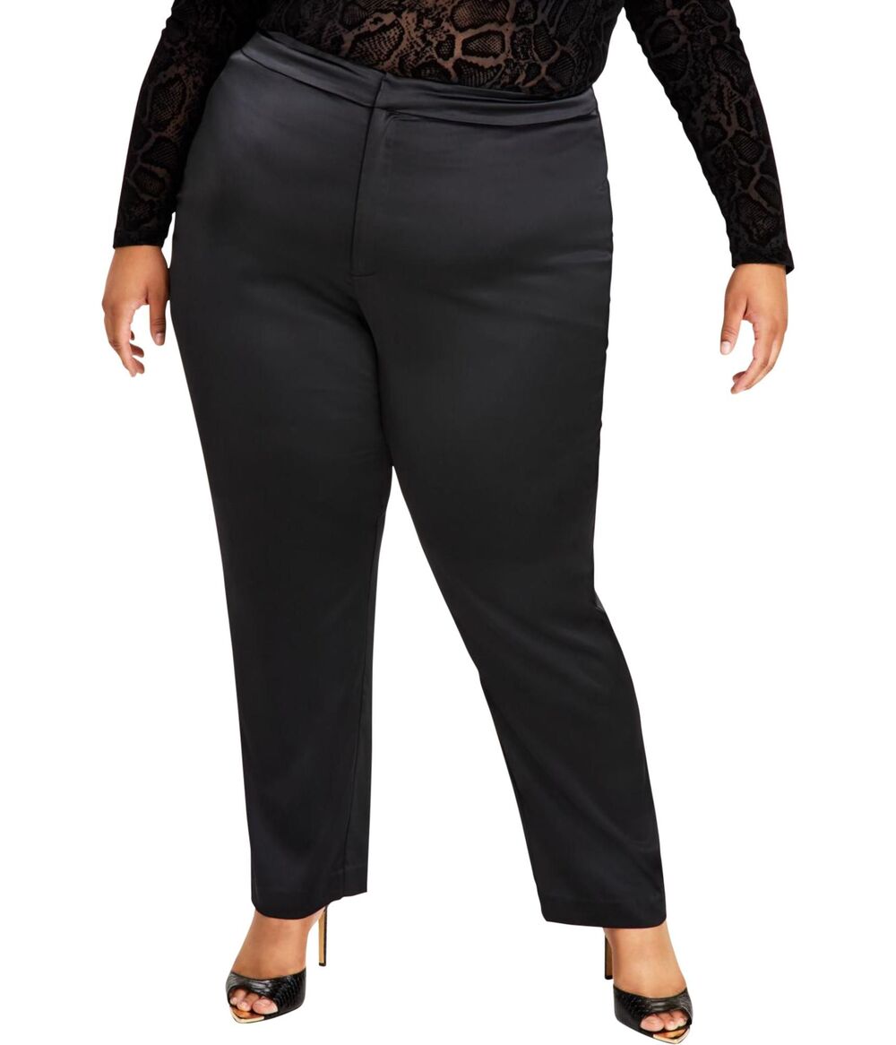 NINA PARKER Trendy Macy's Plus Size Satin Fitted Pants NEW WITH TAGS! Size 16W